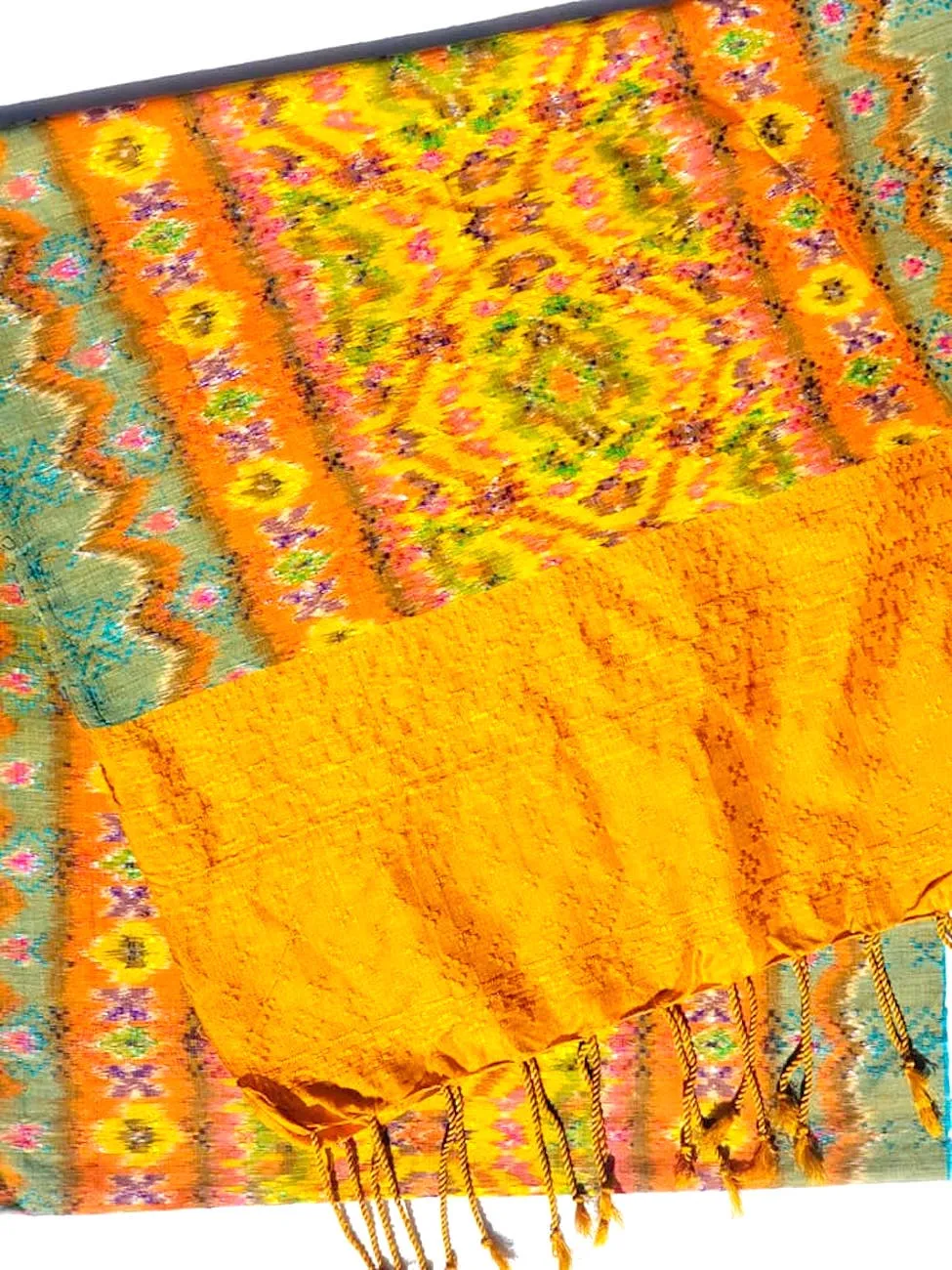 Silk and Cotton Ikat Textile