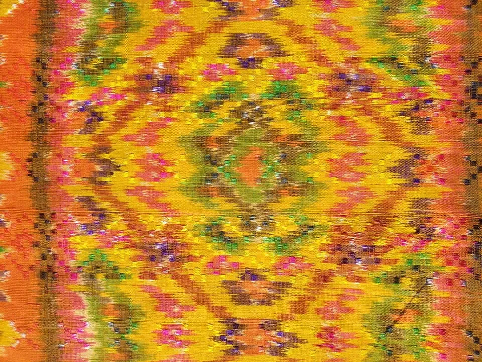Silk and Cotton Ikat Textile