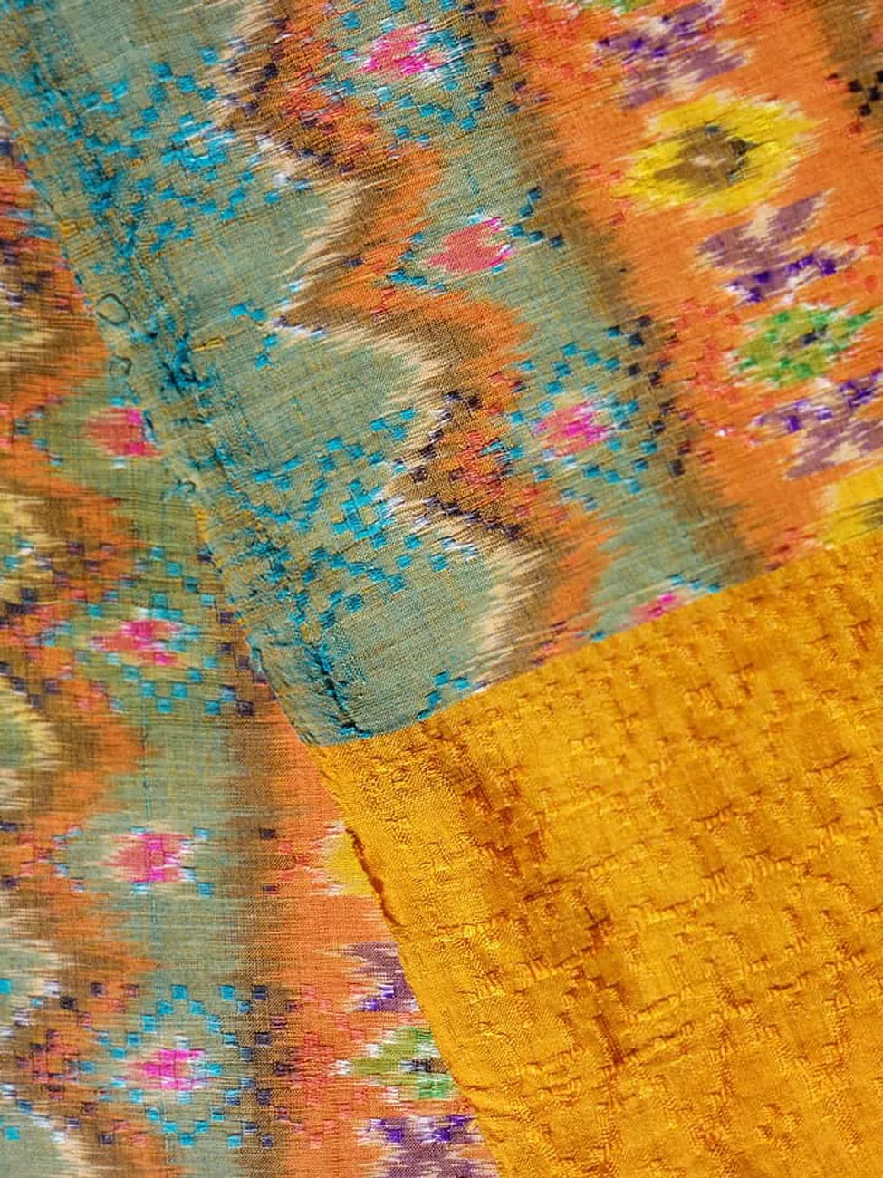 Silk and Cotton Ikat Textile