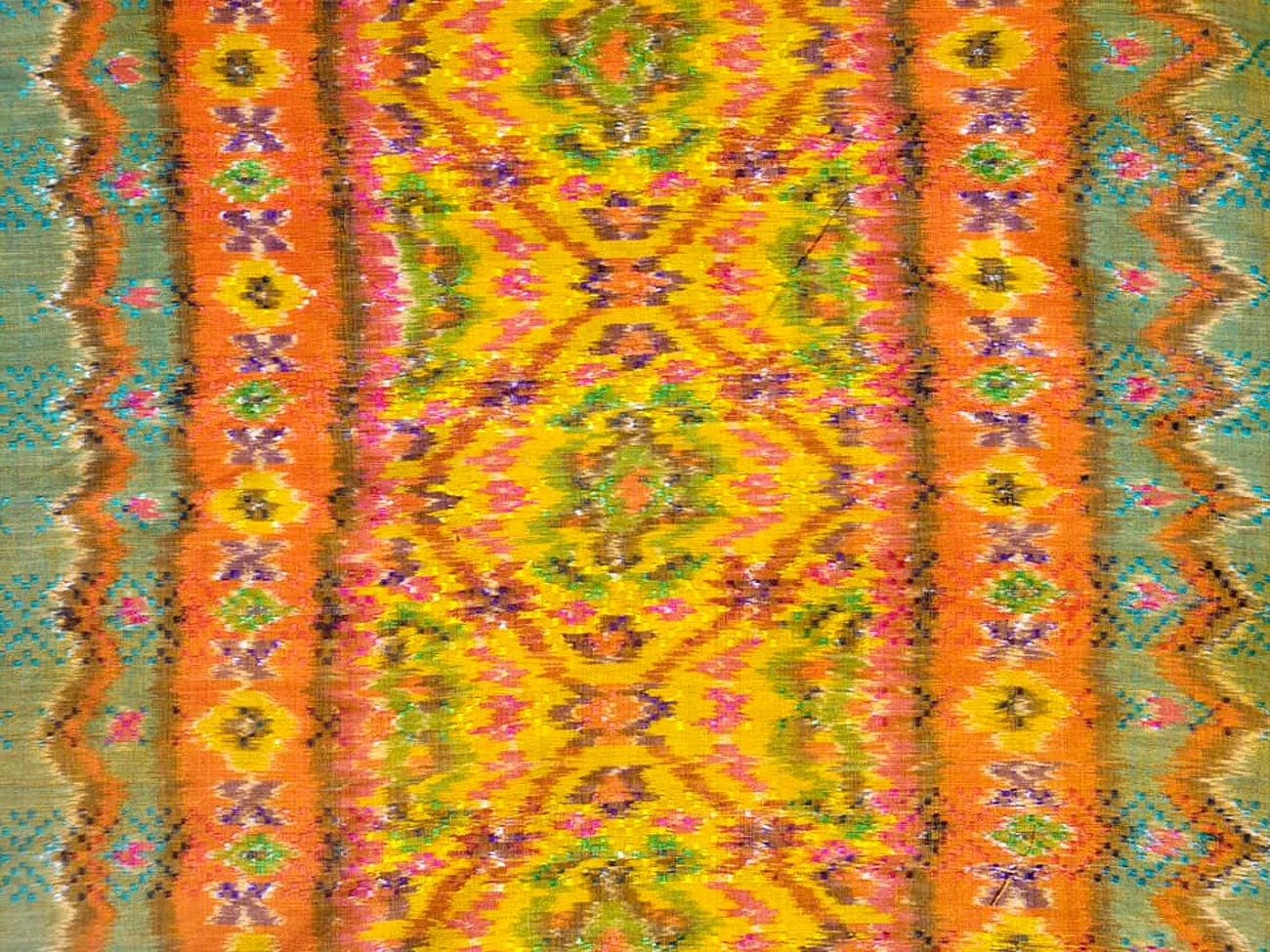 Silk and Cotton Ikat Textile