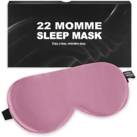 Silk Sleep Mask 100% 22 Momme Mulberry, Sleep Eye Mask for Women Men, Blackout Blindfold with Adjustable Strap, Side Sleeper Eye Cover, Soft Eyeshade Filled with Premium Mulberry Silk (Pink)