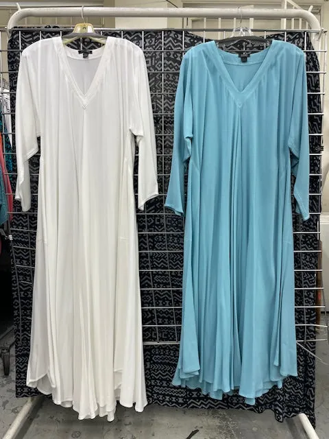 Teal  Dairi Fashions Juno Dress Moroccan Cotton Bias Cut Sml-6X