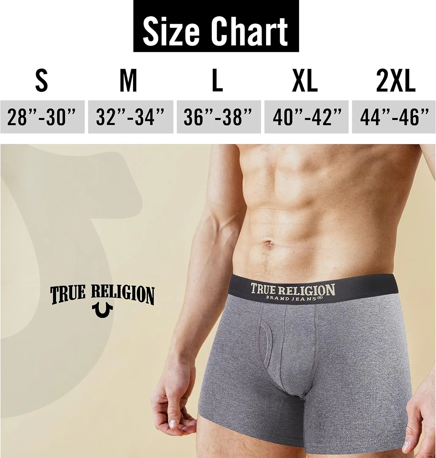 True Religion Cotton Stretch Mens Boxer Briefs, Mens Underwear Pack of 5