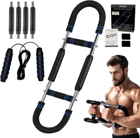 Twister Arm Trainer  Adjustable Resistance 30-120lbs Chest Workout Equipment with 4 Springs, Jump Rope & Wrist Guards for Upper Body Strength & Muscle Training at Home