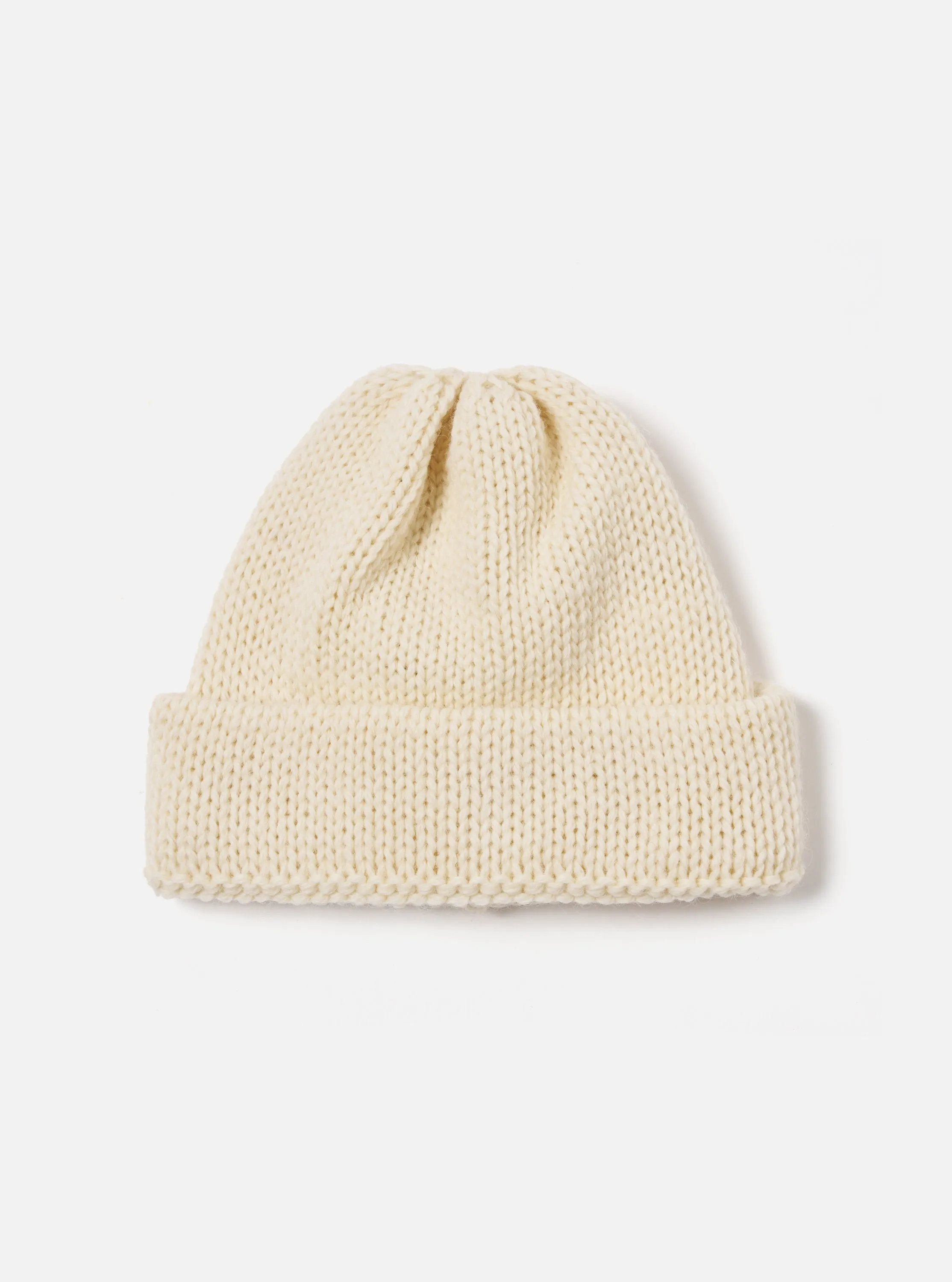 Universal Works Short Watch Cap in Ecru British Wool