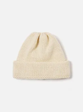 Universal Works Short Watch Cap in Ecru British Wool