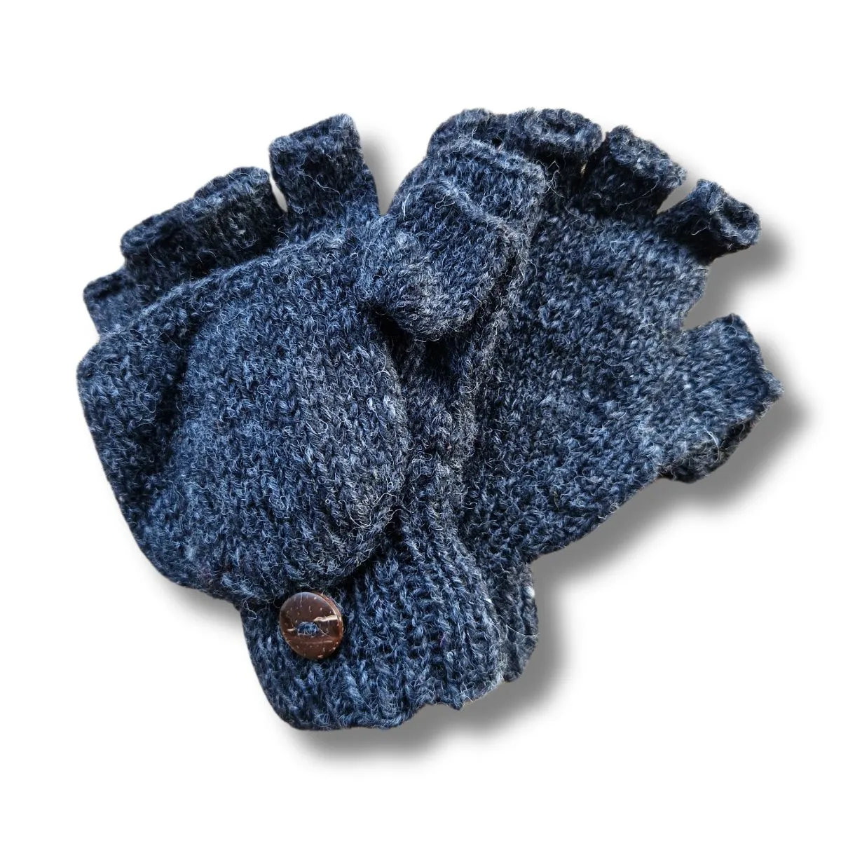 wool fingerless gloves with mitten flap