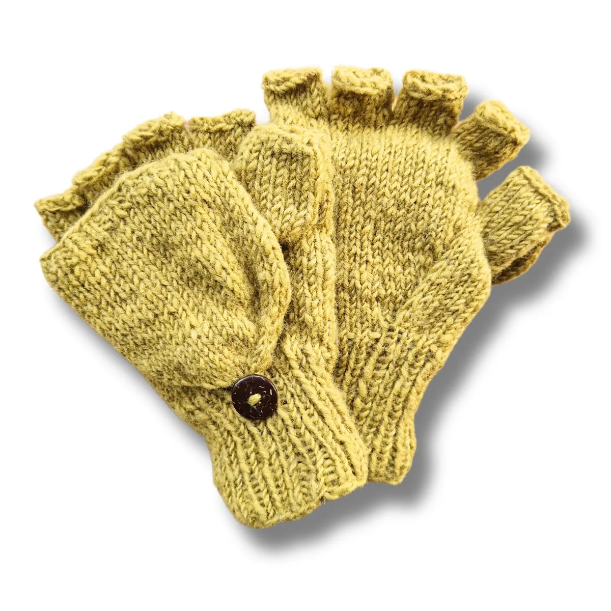 wool fingerless gloves with mitten flap